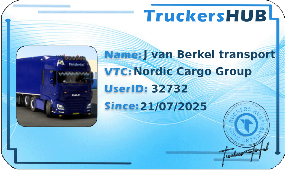 J van Berkel transport License